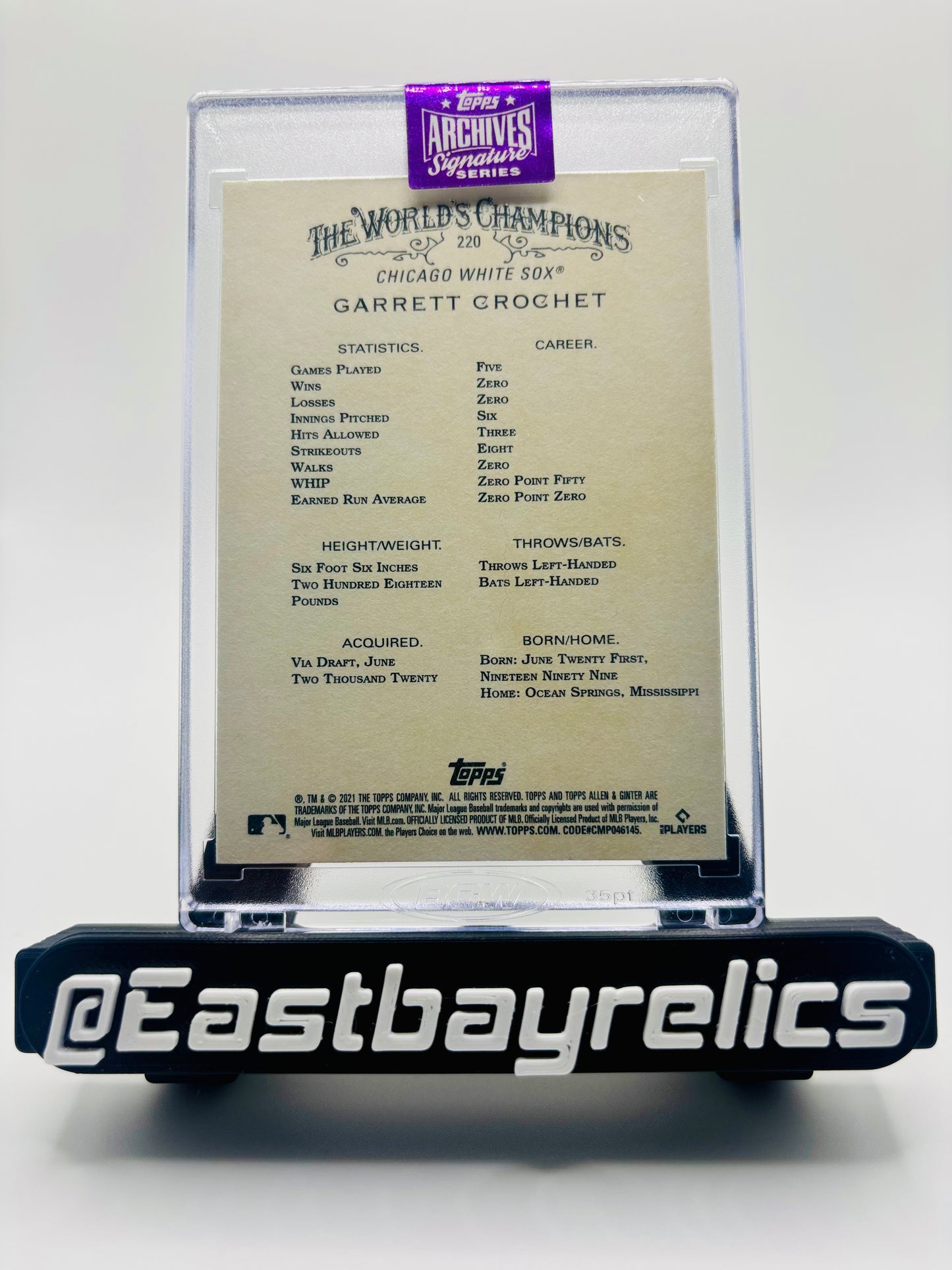 2025 Topps Archives Signature Series Garrett crochet RC On Card Auto /25