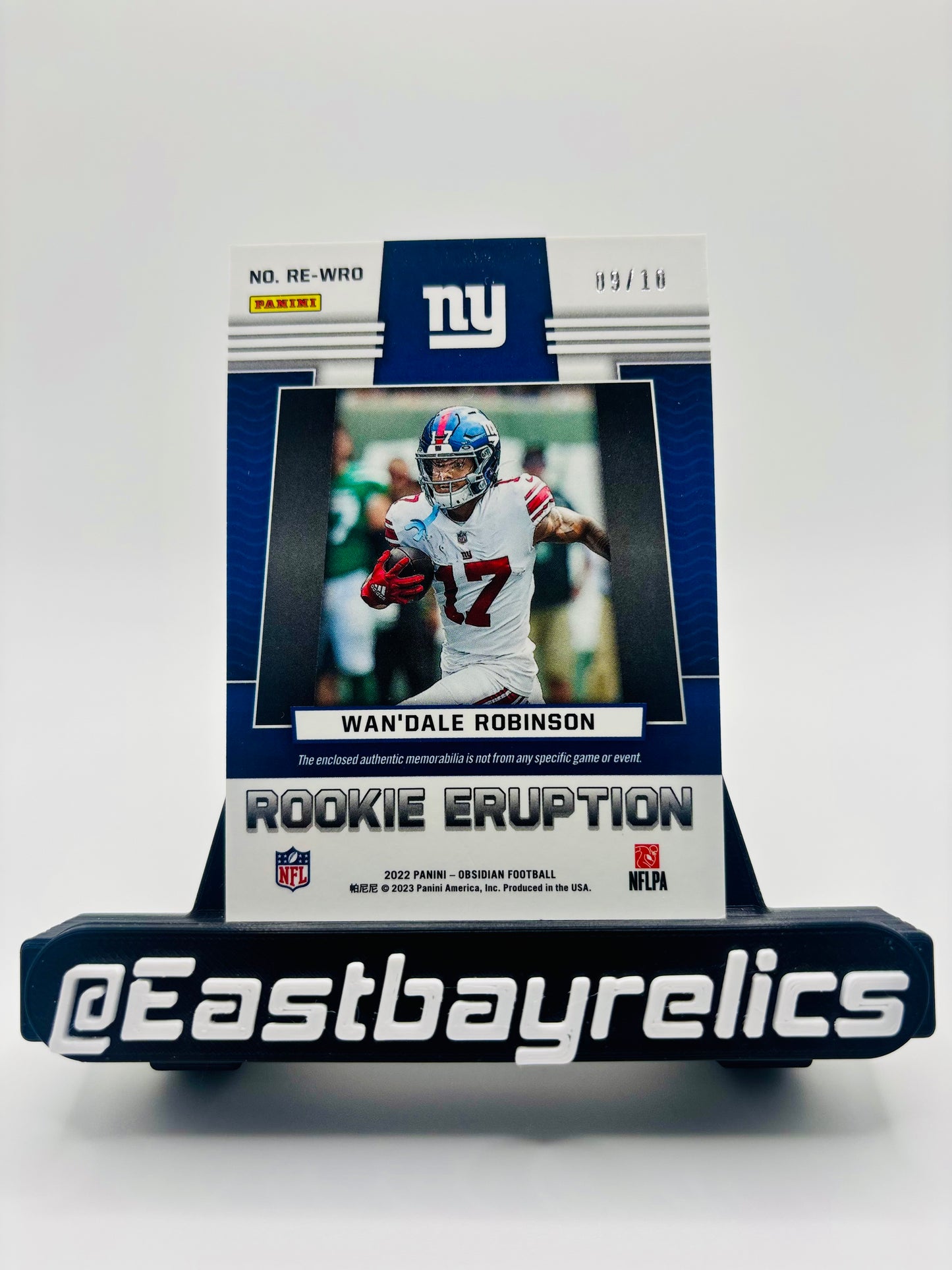 2022 Panini Obsidian - Wan'Dale Robinson Rookie Eruption /10 Patch NYG Giants