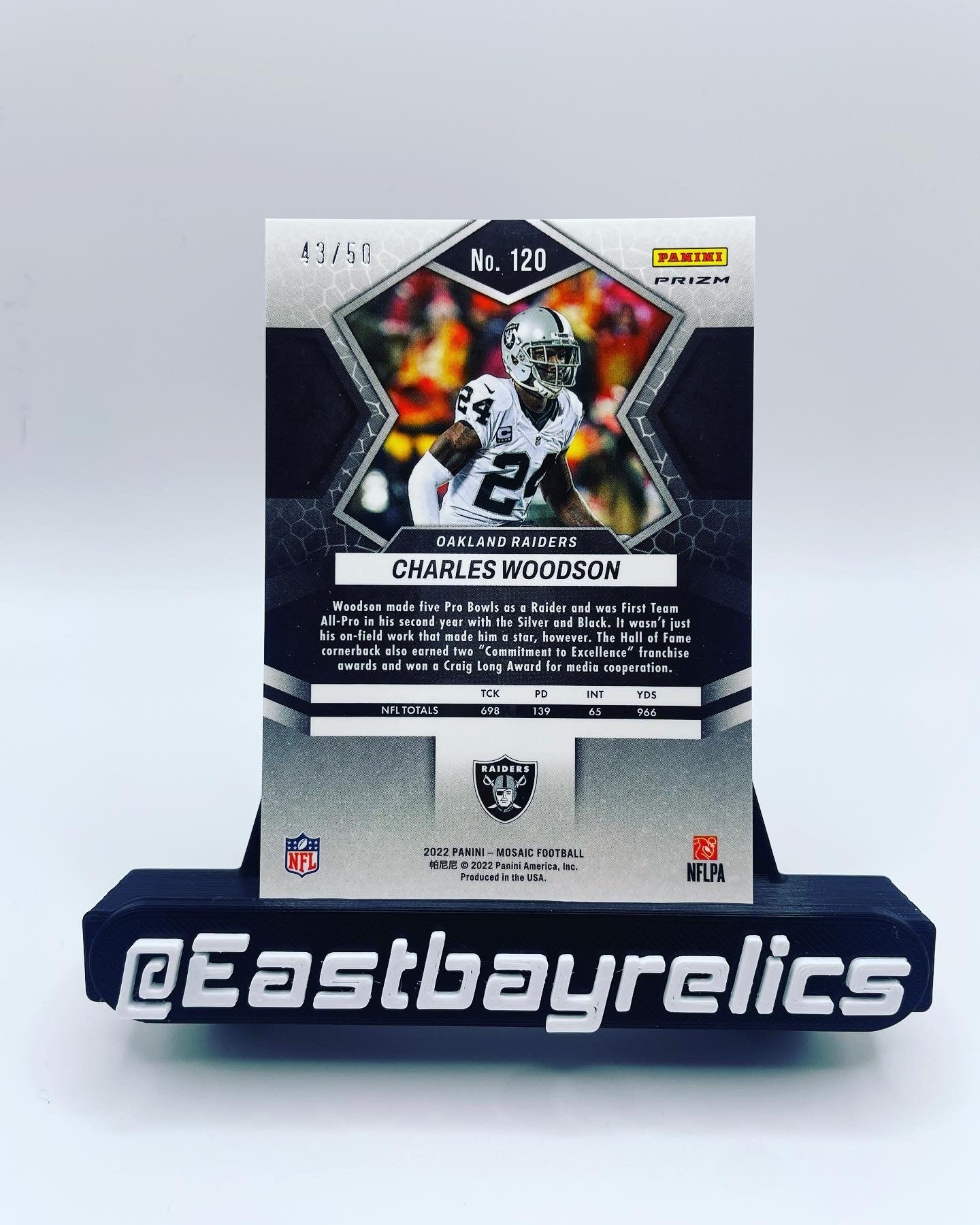 2022 Panini Mosaic purple Prizm Charles Woodson #43/50