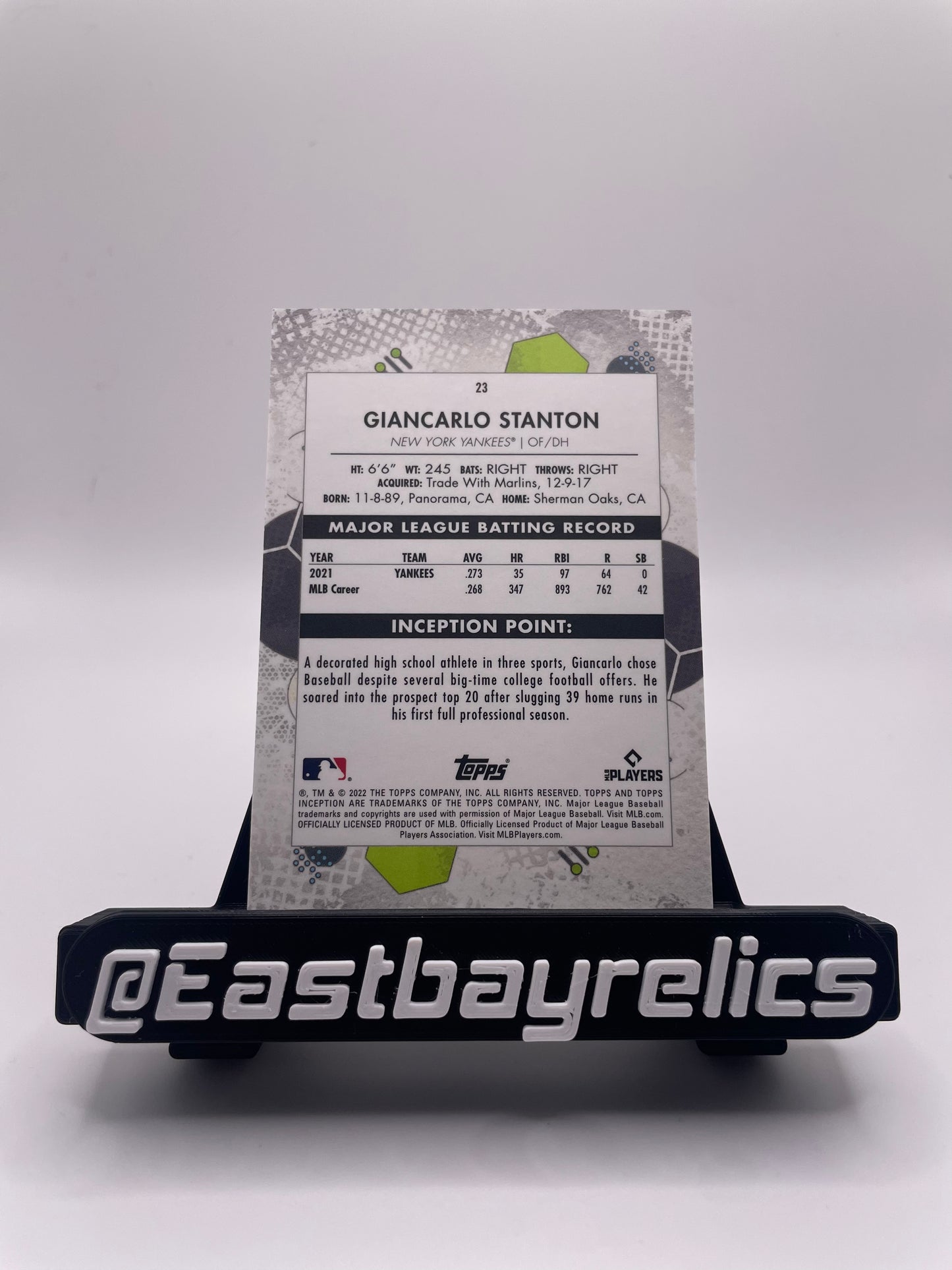 2022 Topps Inception Giancarlo Stanton orange parallel #15/50