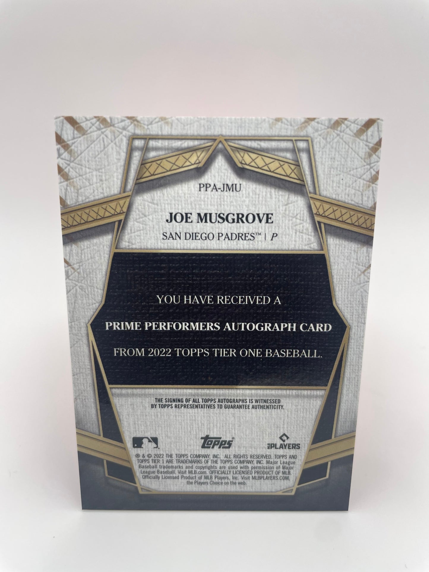 2022 Topps Tier 1 Joe Musgrove Prime Performers Autograph #’d/25