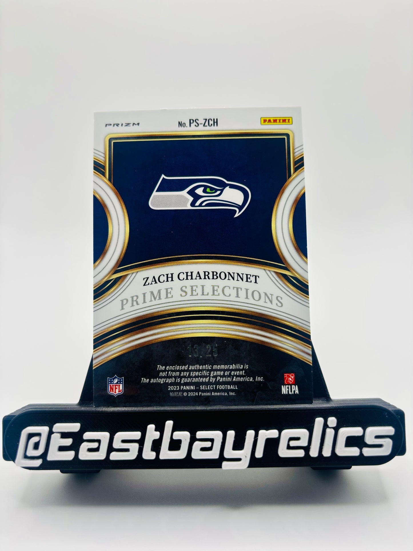 2023 Panini Select Zach Charbonnet Prime Selections RPA Tie-dye /25 SEA rookie