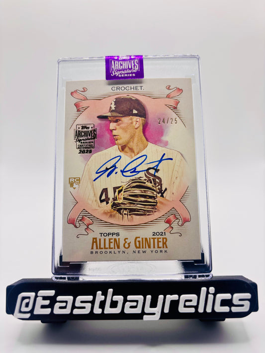 2025 Topps Archives Signature Series Garrett crochet RC On Card Auto /25