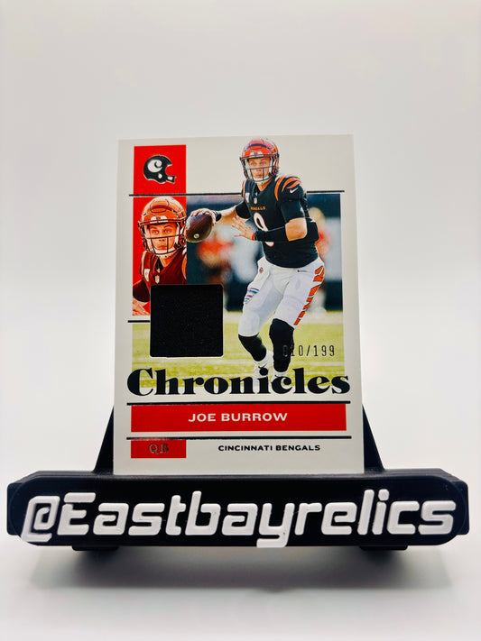 2021 Panini Chronicles JOE BURROW CHRONICLES PATCH #’d 135/199 CIN Bengals