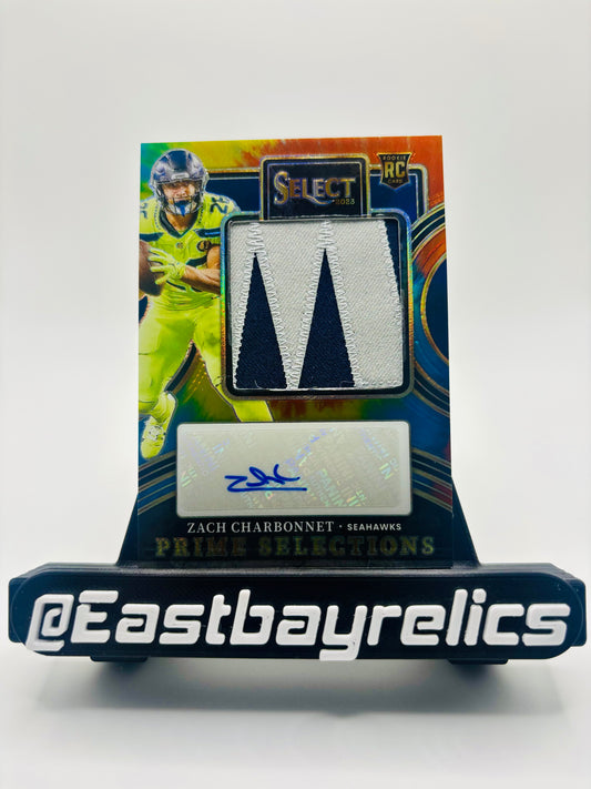 2023 Panini Select Zach Charbonnet Prime Selections RPA Tie-dye /25 SEA rookie
