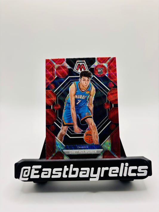 2022-23 Panini Mosaic - #236 Chet Holmgren Red Waves Prizm Rookie OKC Thunder