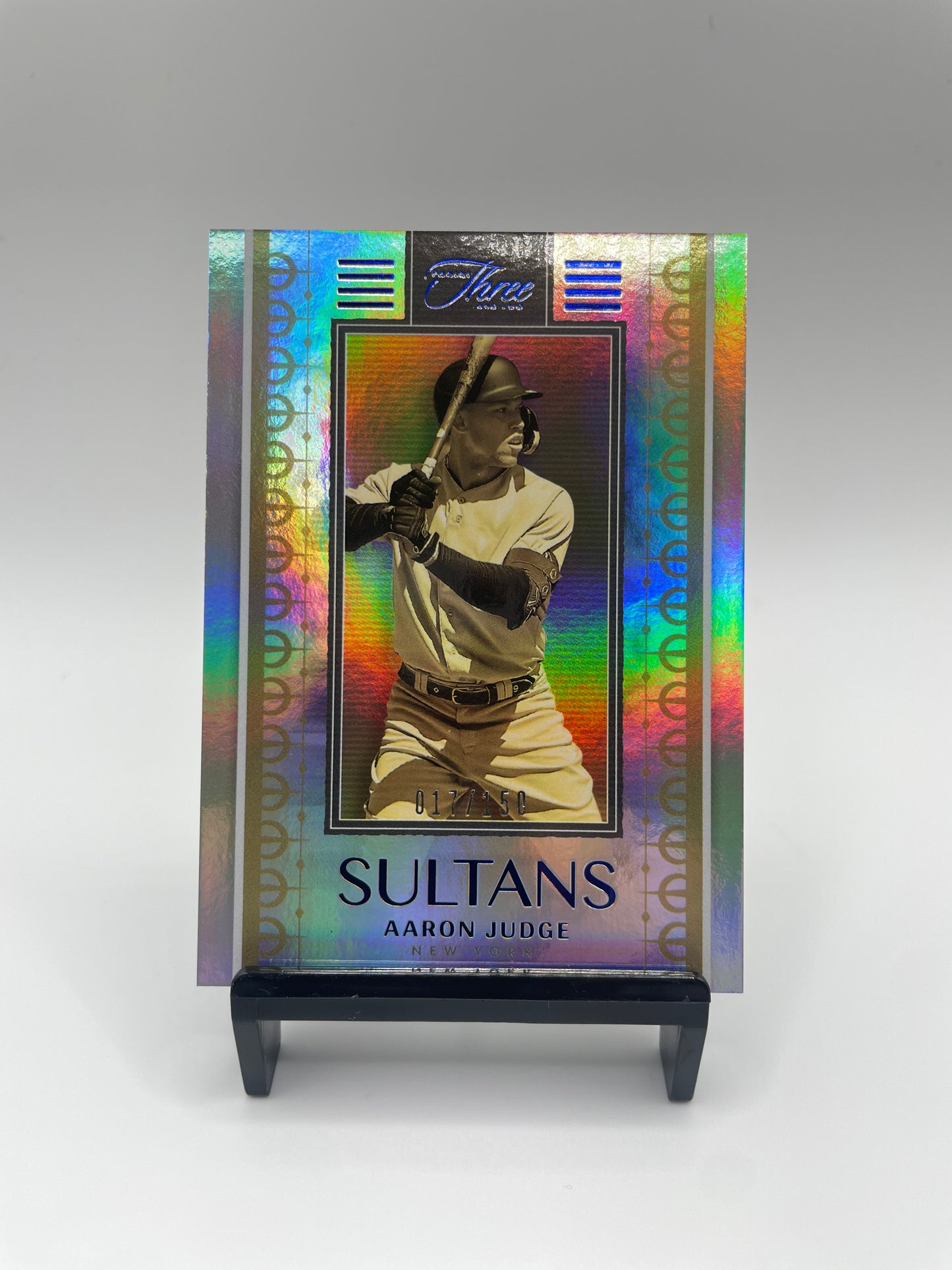 2022 Panini three and two Aaron Judge Sultans silver SP /150